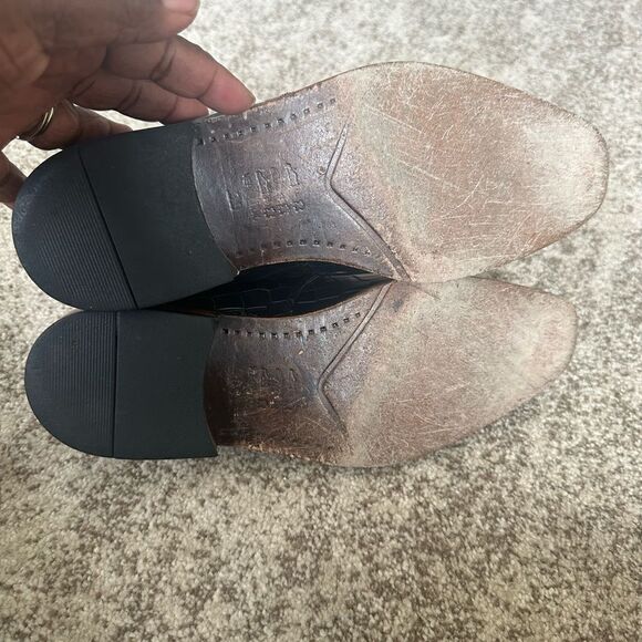 S.Baker Black Men’s Crocodile Dress Shoes 39 - Picture 11 of 12